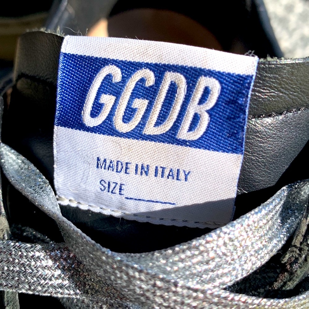 GOLDEN GOOSE HI STAR BLACK LEATHER  TRAINERS GOLD DETAIL THICK SOLE EUC SIZE 37 - Picture 13 of 16